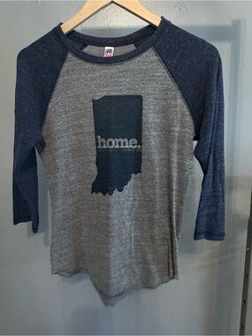 Royal Apparel Triblend Raglan Tee in Heather Gray & Navy